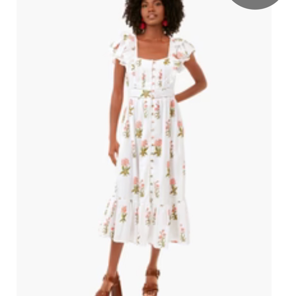 Pink City Prints Floral White Dress